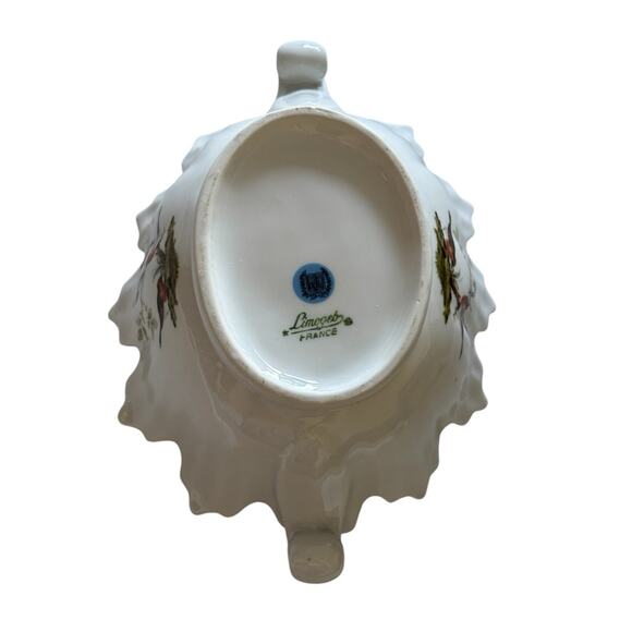 Limoges France Birds and Dragonflies Porcelain Bowl with Handles American Robin - Picture 7 of 14